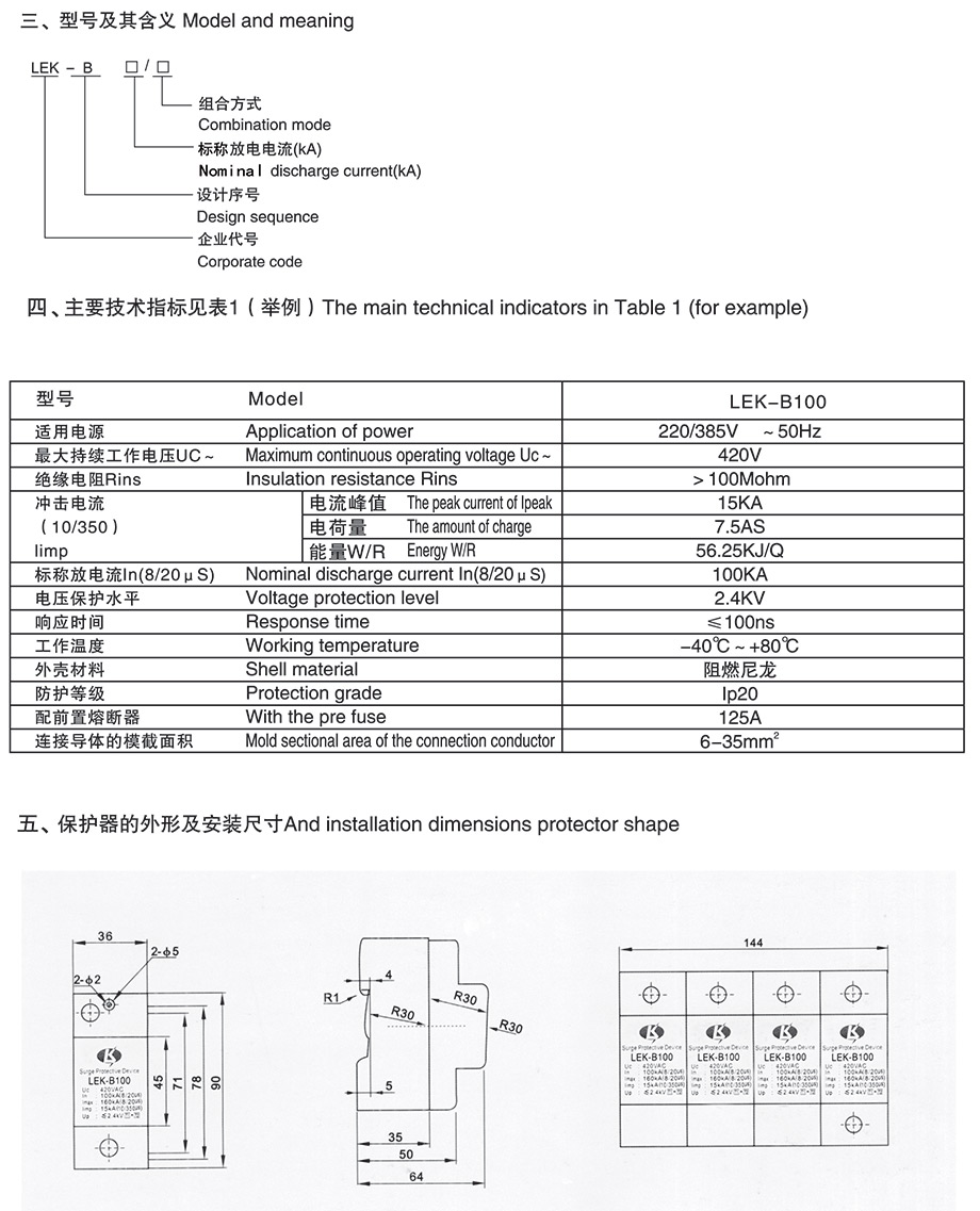 LEK-B100电源电泳保护器